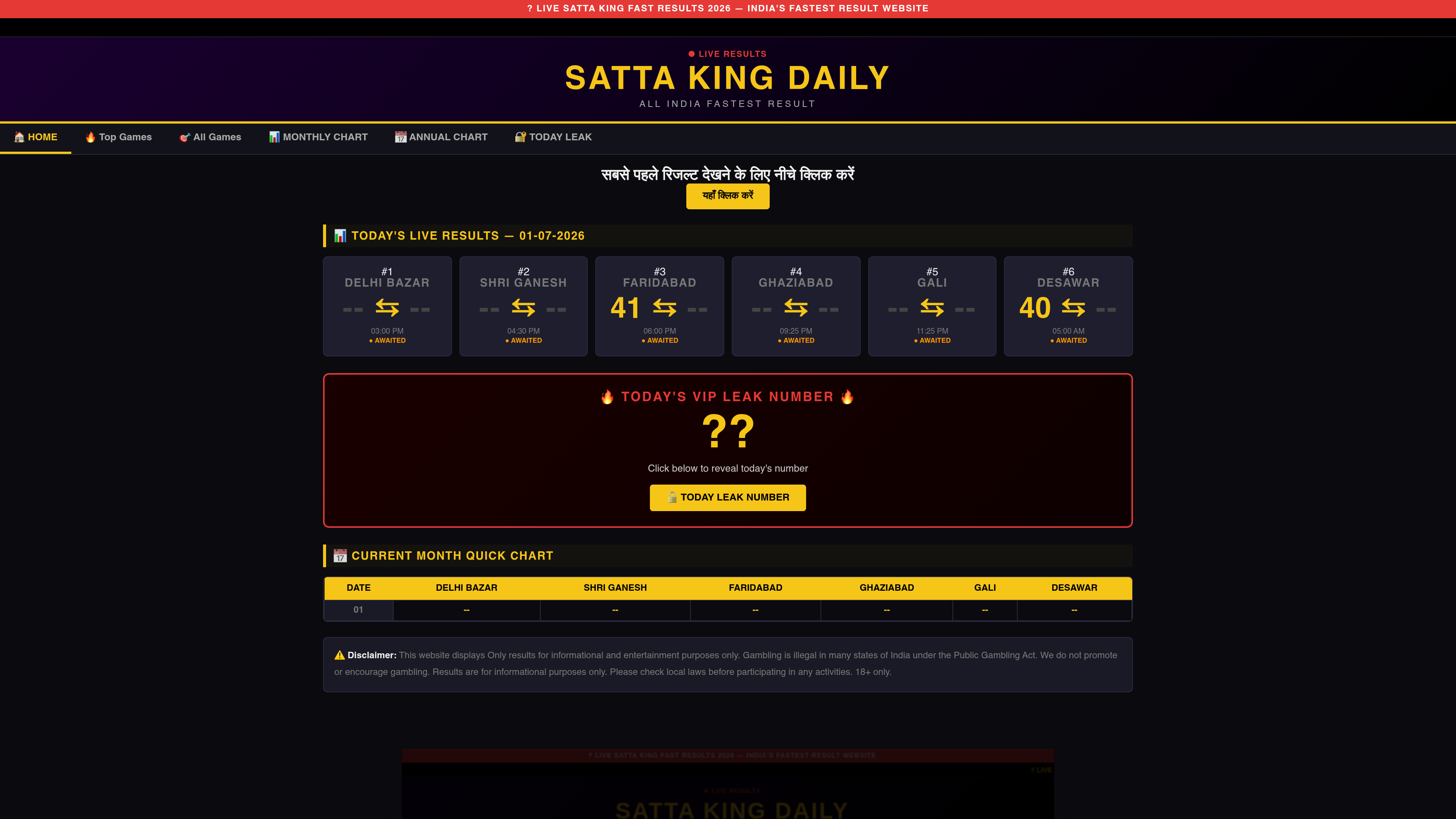 Satta King Daily Result Updated